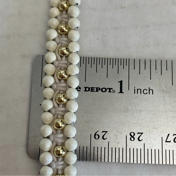 Madewell White Silver Round Beaded Necklace Jewelry Summer Spring Minimilist 36" - Picture 12 of 14